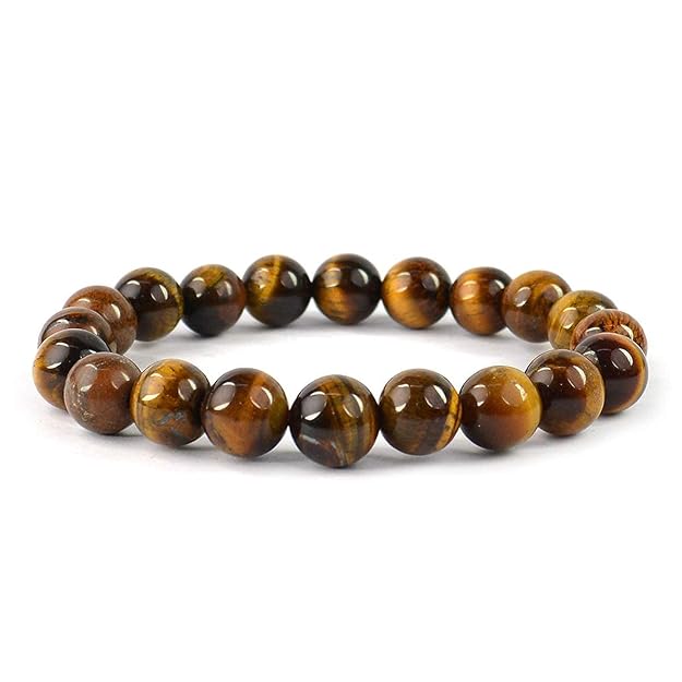 Natural Tiger Eye Crystal Bracelet 8mm Beads | Certified Gemstone Bracelet for Protection, Confidence, Wealth & Chakra Healing