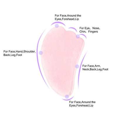Sahaj Hast Rose Quartz Gua Sha Scraping Massage Tool - ART AKASHA STUDIO