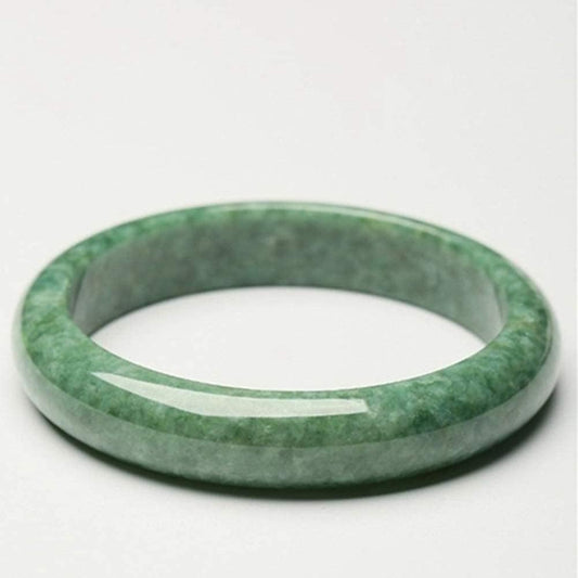 SahajHast Handmade Natural Green Jadeite Jade Bangle – Type A Untreated Jade Bracelet - ART AKASHA STUDIO