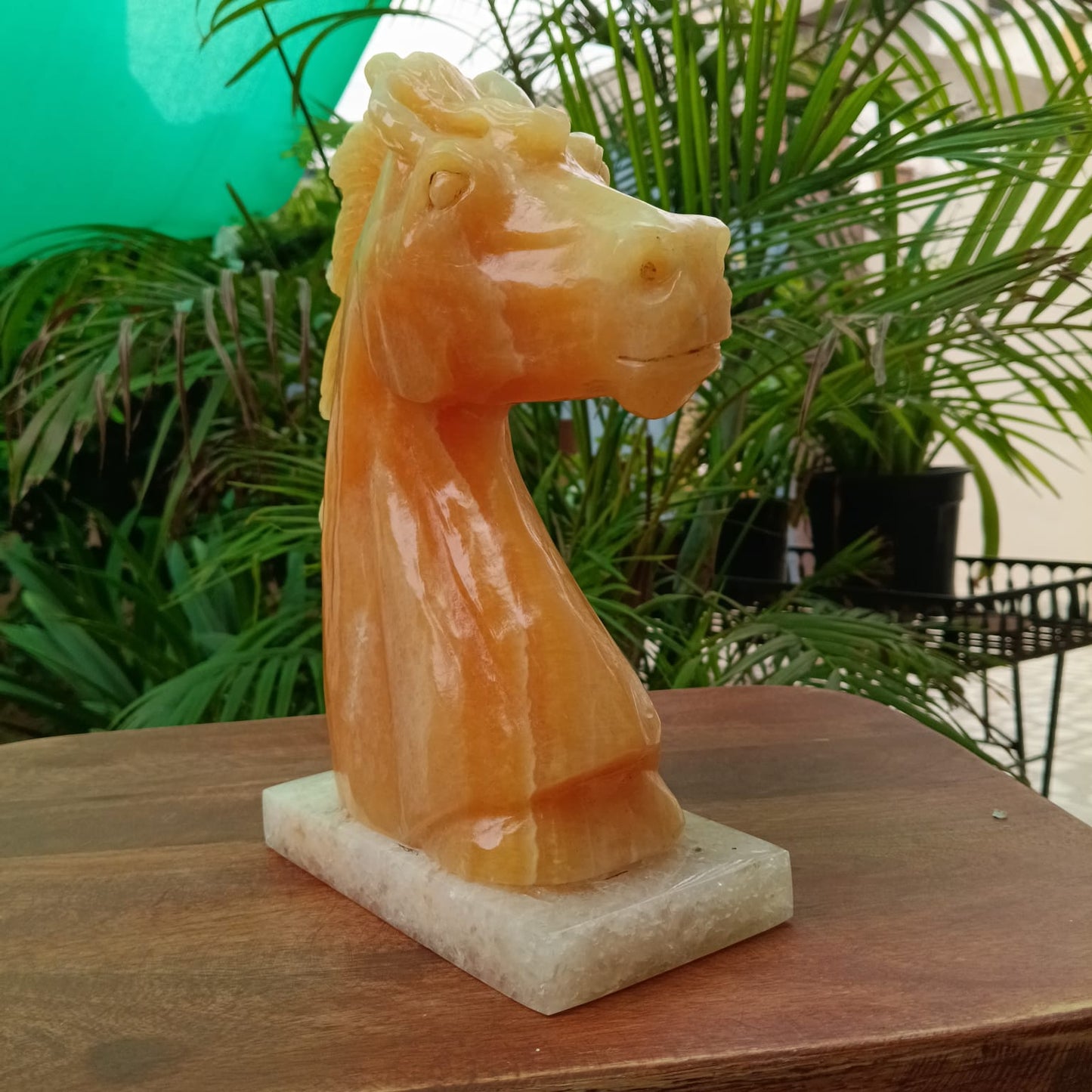 Natural Yellow Calcite Horse Head Sculpture | Handcrafted Gemstone Décor | 3 kg | Sahaj Hast