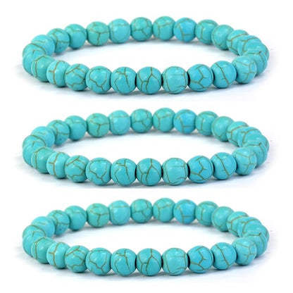 Natural Turquoise Crystal Bracelet | Certified Semi-Precious Gemstone Stretch Bracelet for Men & Women | Reiki Healing, Communication, Protection & Chakra Balance  Product Description