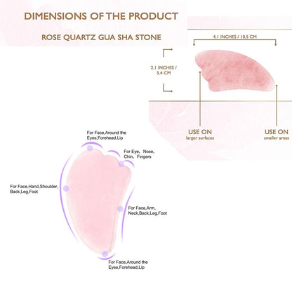 Sahaj Hast Pink Jade Gua Sha Massage Tool – 2-Piece Set for Face, Neck & Body - ART AKASHA STUDIO