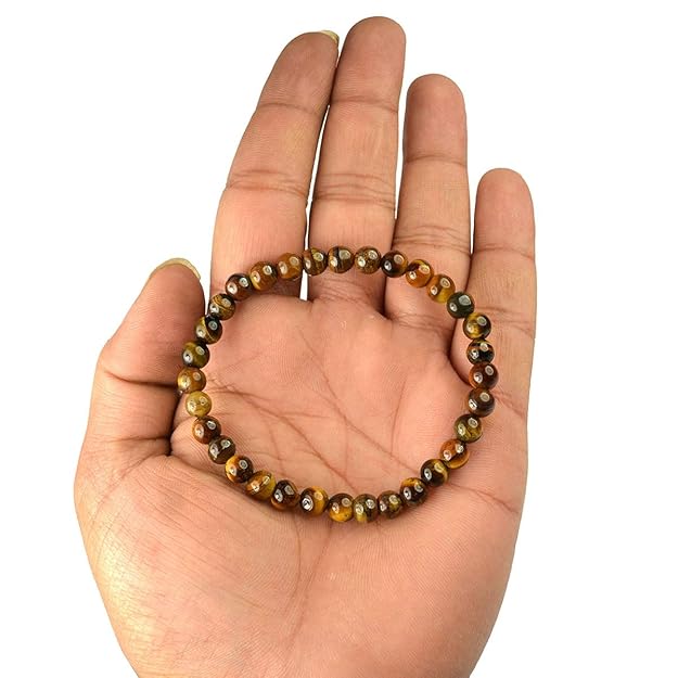 Natural Tiger Eye Crystal Bracelet 8mm Beads | Certified Gemstone Bracelet for Protection, Confidence, Wealth & Chakra Healing
