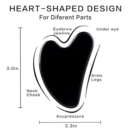 Sahaj Hast Black Gua Sha Facial Tool – Premium Jade Stone for Skincare & Relaxation - ART AKASHA STUDIO