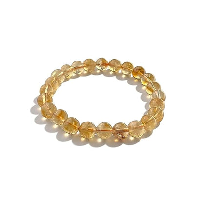 Natural Citrine Crystal Bracelet | Certified 8mm Gemstone Bracelet for Success, Prosperity & Positive Energy