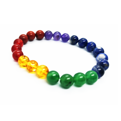 Seven Chakra Bracelet with 8mm Beads – Balance, Harmony & Energy Alignment - ART AKASHA STUDIO