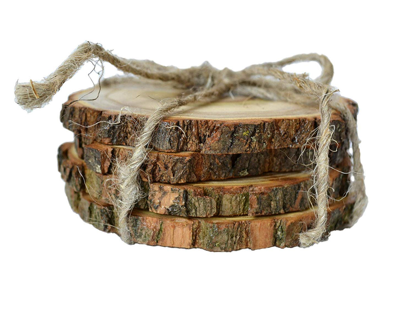 Sahaj Hast Natural Wooden 4" Coasters – Set of 4 (Round) - ART AKASHA STUDIO