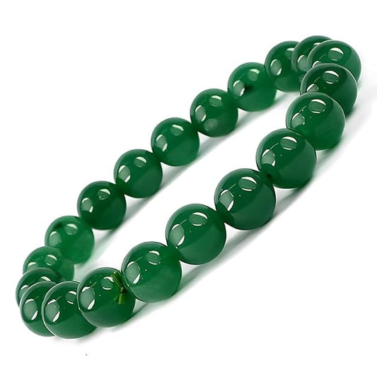 Natural Green Jade Bracelet | Certified 8mm Gemstone Bracelet for Men & Women | Luck, Prosperity, Harmony & Positive Energy - ART AKASHA STUDIO