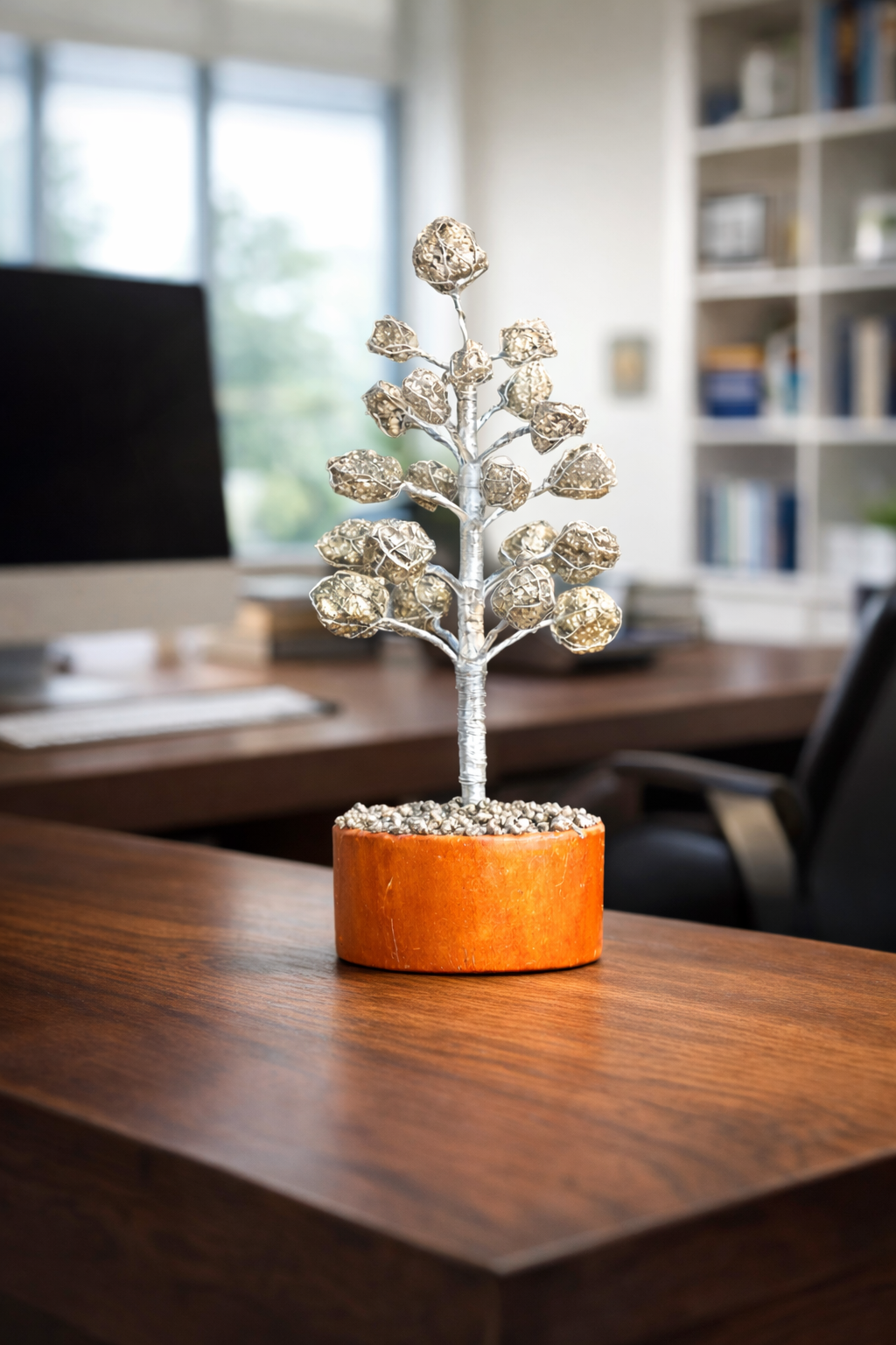 Pyrite Crystal Tree for Wealth & Protection – Gemstone Bonsai Money Tree | Reiki Healing & Spiritual Home Decor - ART AKASHA STUDIO
