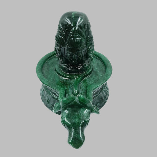Sahaj Hast Green Jade Panchmukhi Shivling – Handmade Shivling for Pooja Room | Natural Jade Stone - ART AKASHA STUDIO