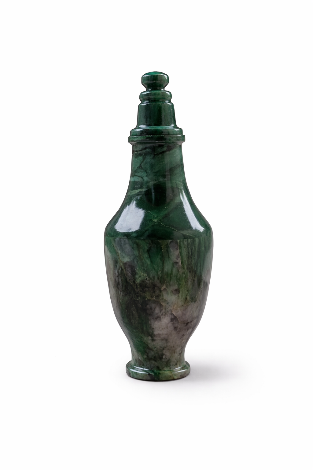 Green Moss Agate Surai (Stone Bottle) – Handcrafted Mughal Style Decorative Surahi for Luxury Décor & Gifting - ART AKASHA STUDIO