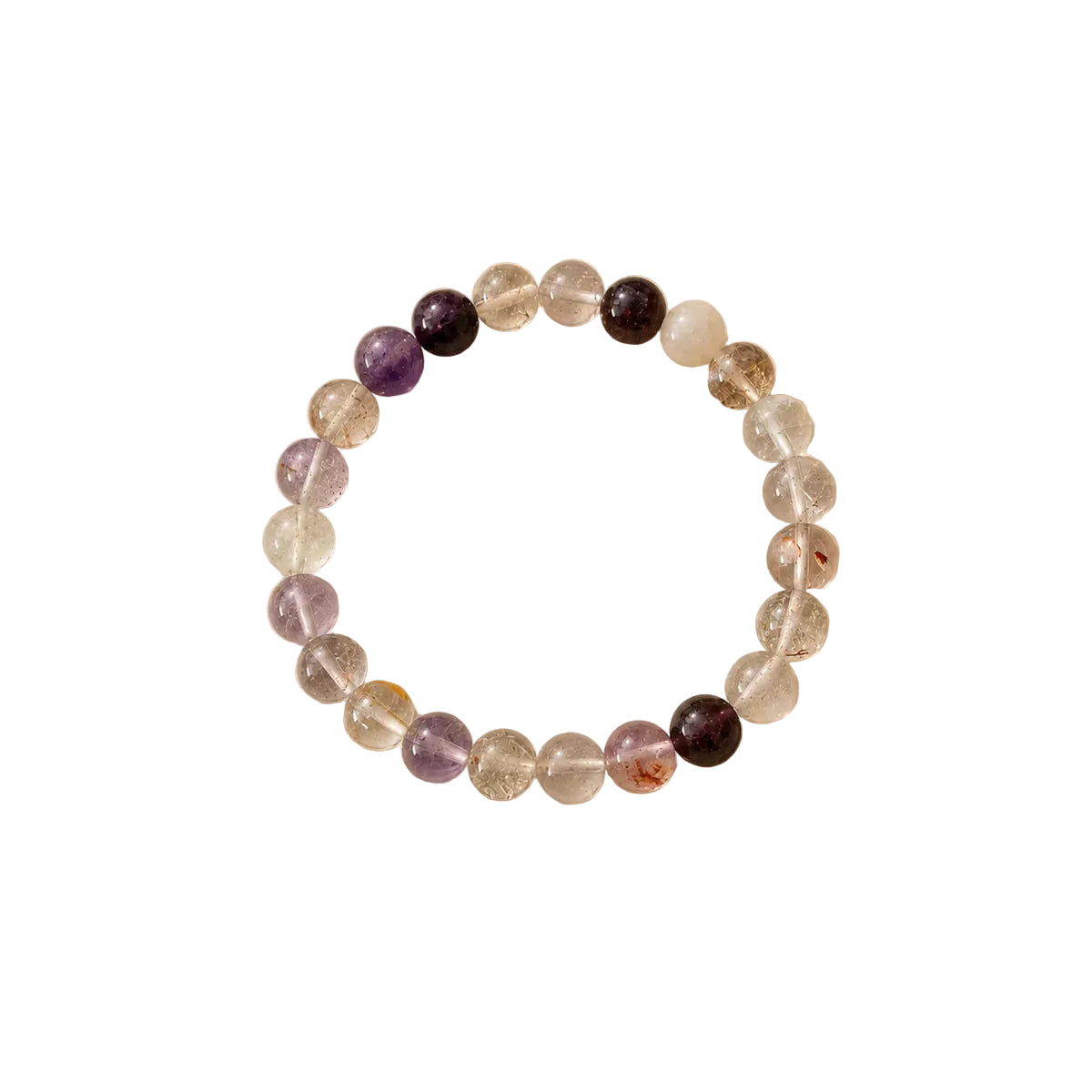 Natural Super Seven Bracelet | Certified 8mm Gemstone Bracelet for Men & Women | Spiritual Growth, Protection & Positive Energy