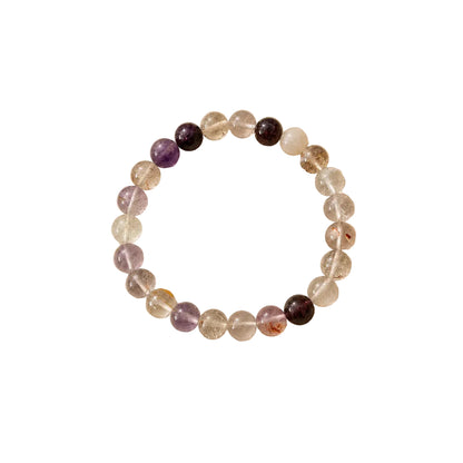 Natural Super Seven Bracelet | Certified 8mm Gemstone Bracelet for Men & Women | Spiritual Growth, Protection & Positive Energy