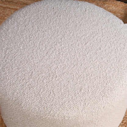Modern Minimalist Round Ottoman - ART AKASHA STUDIO