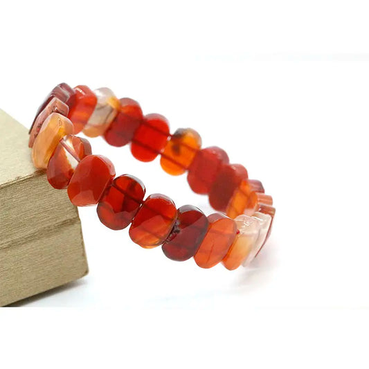 Sahaj Hast Red Agate Faceted Bracelet – Healing Gemstone Jewelry - ART AKASHA STUDIO
