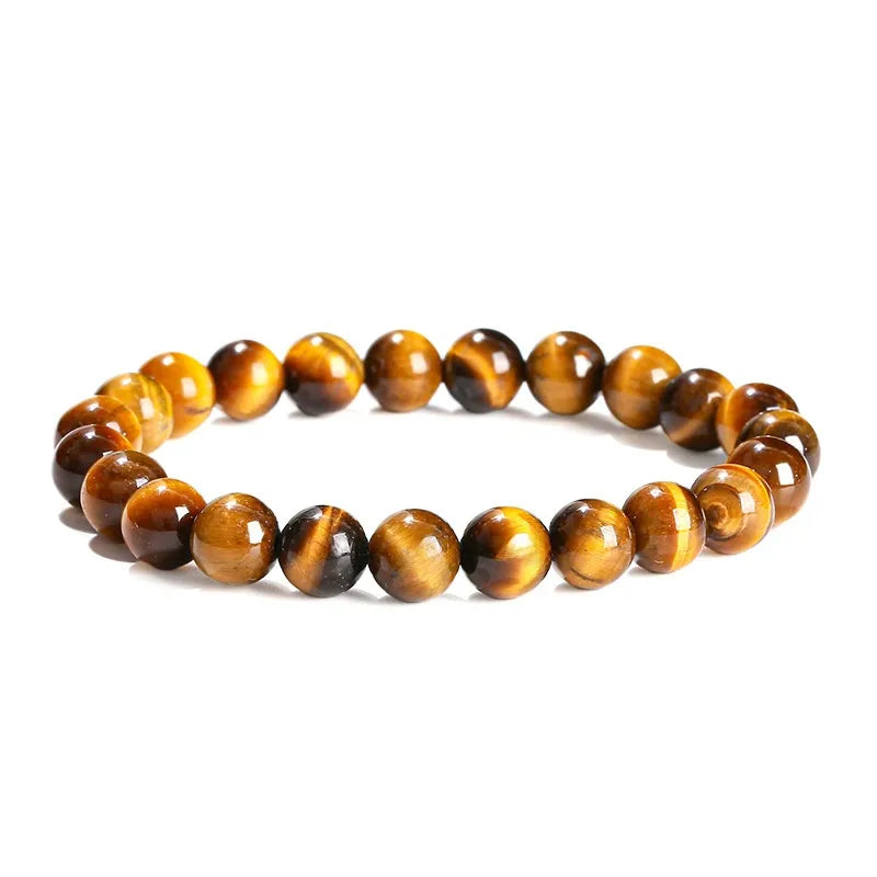Natural Tiger Eye Crystal Bracelet 8mm Beads | Certified Gemstone Bracelet for Protection, Confidence, Wealth & Chakra Healing