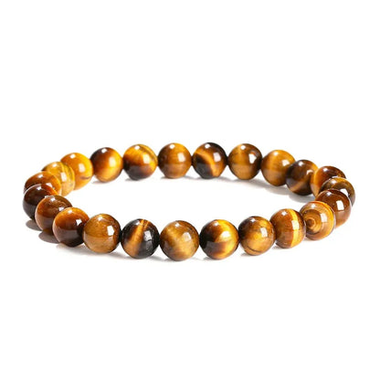Natural Tiger Eye Crystal Bracelet 8mm Beads | Certified Gemstone Bracelet for Protection, Confidence, Wealth & Chakra Healing
