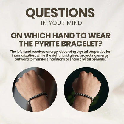 Pyrite Gemstone Bracelet – Handmade Protection & Abundance Stone - ART AKASHA STUDIO