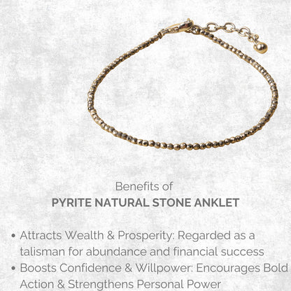Pyrite Bracelet & Anklet Couple Combo | Natural Pyrite Crystal Jewelry Set for Men & Women | Protection, Prosperity & Positive Energy