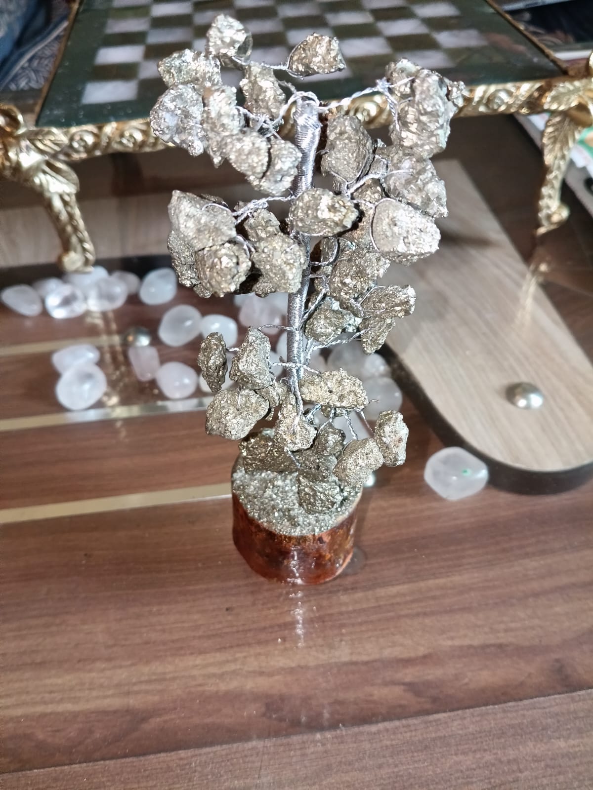 SahajHast Handmade Pyrite Crystal Tree for Positivity | Gem Tree Home Decor | Wealth Attraction Bonsai Gift - ART AKASHA STUDIO