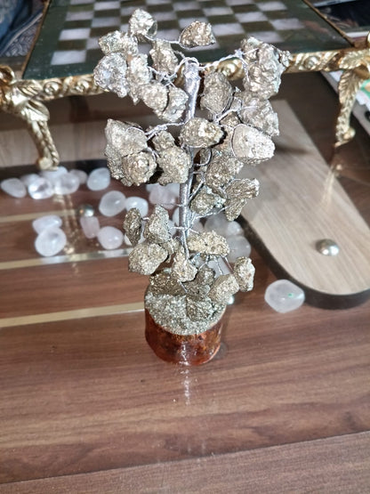 SahajHast Handmade Pyrite Crystal Tree for Positivity | Gem Tree Home Decor | Wealth Attraction Bonsai Gift - ART AKASHA STUDIO