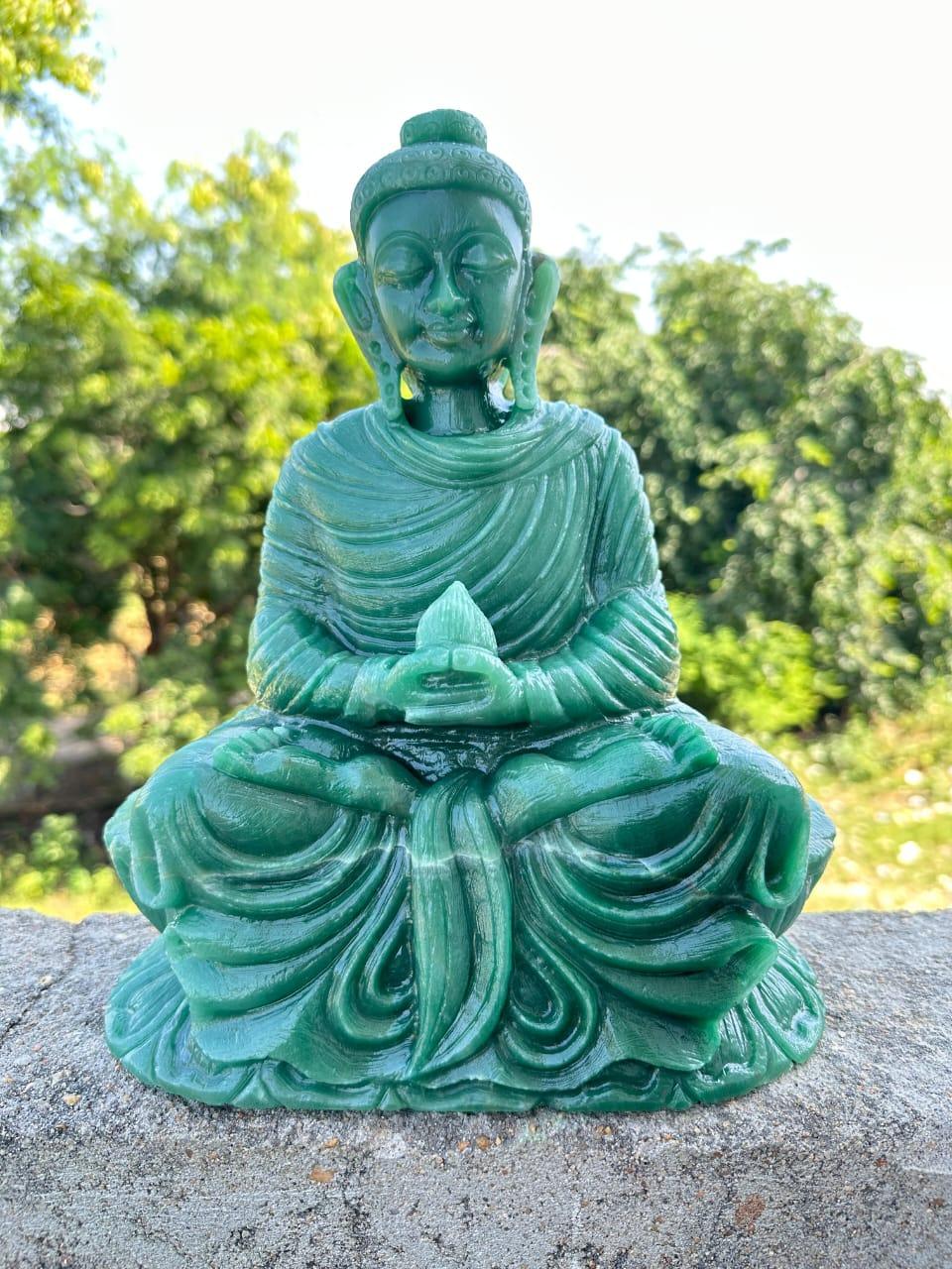 Sahajhast Australian Green Aventurine Buddha Statue