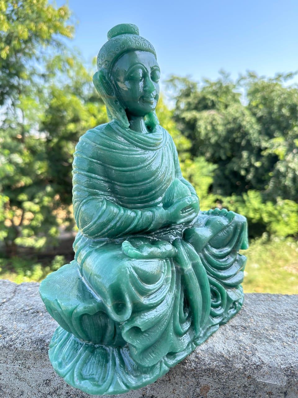 Sahajhast Australian Green Aventurine Buddha Statue