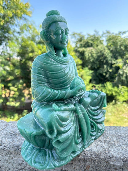 Sahajhast Australian Green Aventurine Buddha Statue