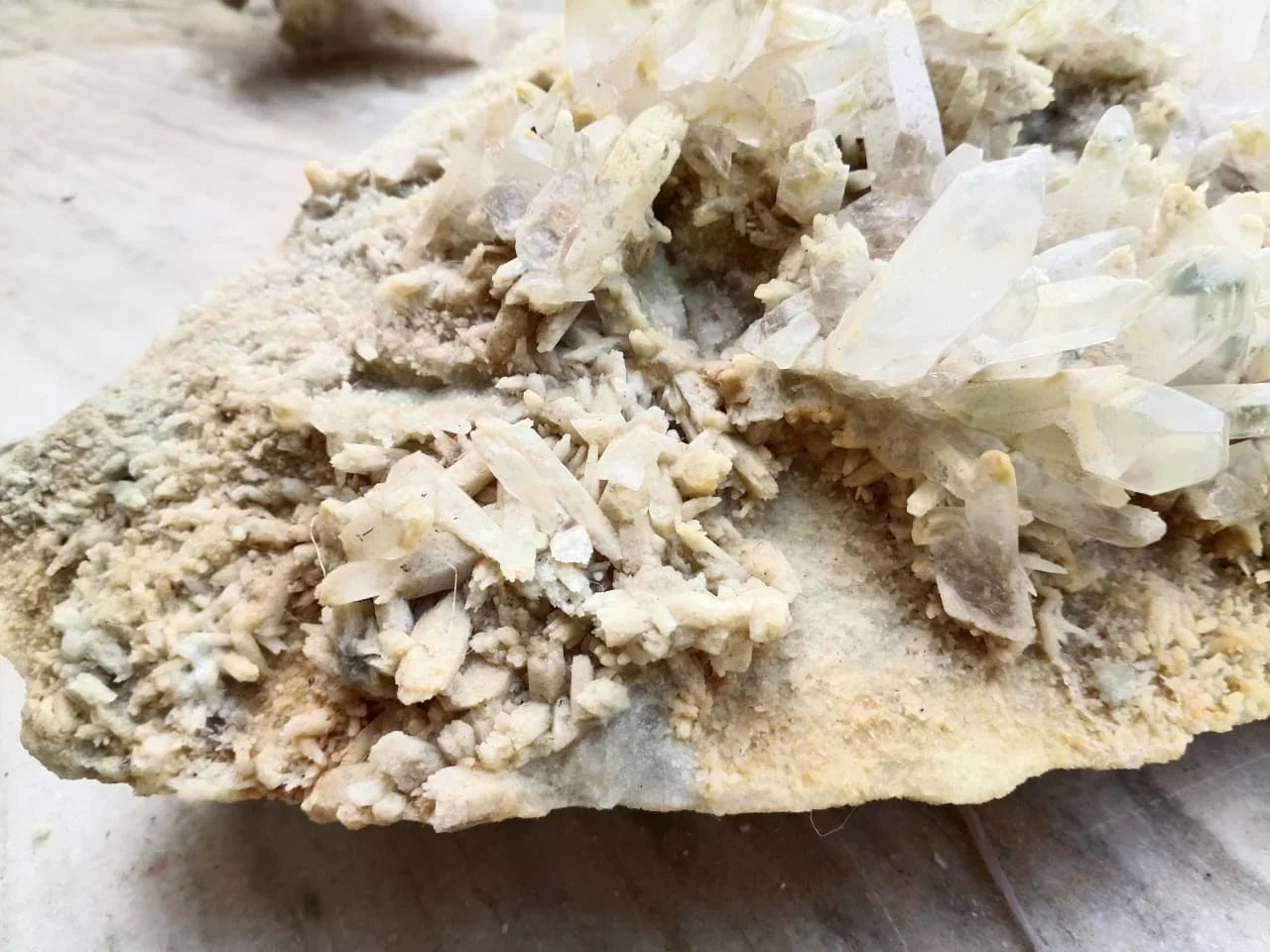 Natural Clear Quartz Crystal Cluster on Matrix – AAA Grade Raw Mineral Specimen