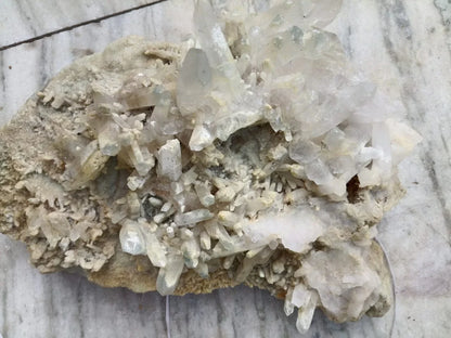 Natural Clear Quartz Crystal Cluster on Matrix – AAA Grade Raw Mineral Specimen