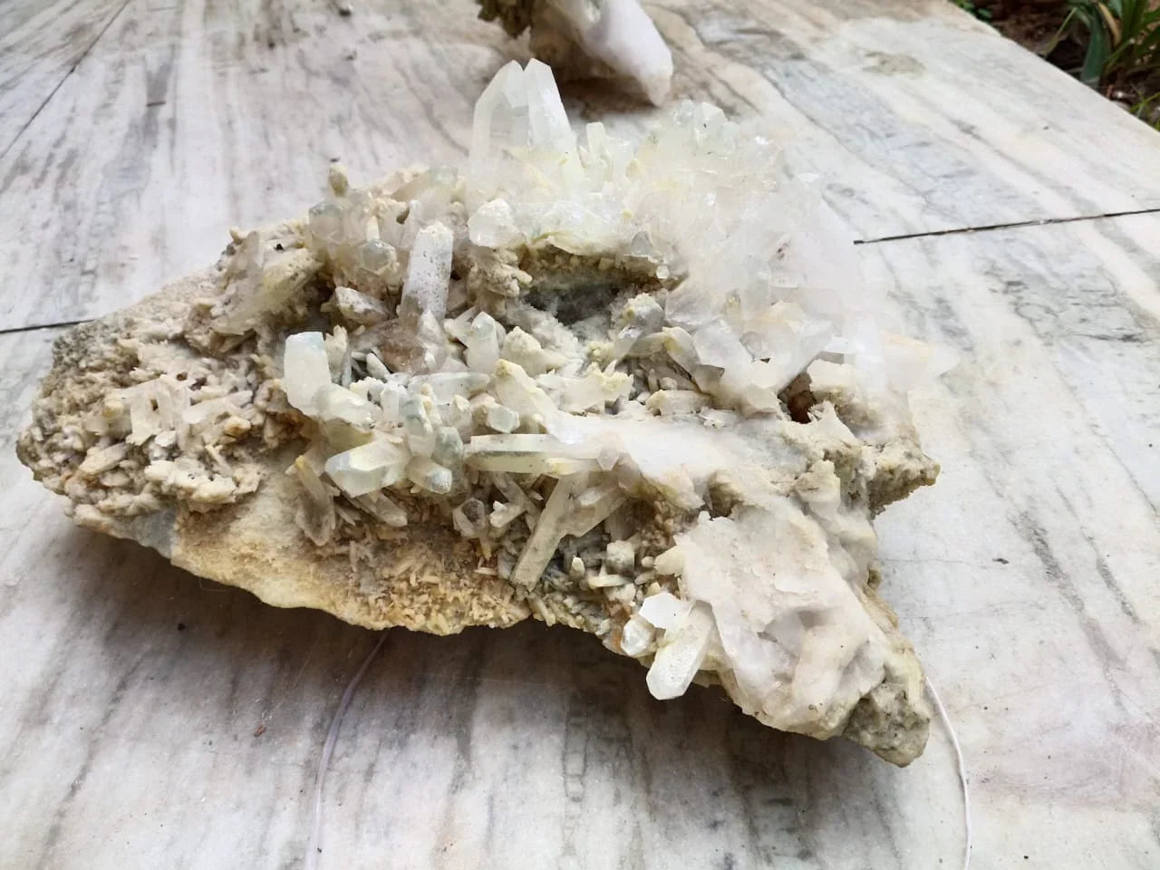 Natural Clear Quartz Crystal Cluster on Matrix – AAA Grade Raw Mineral Specimen