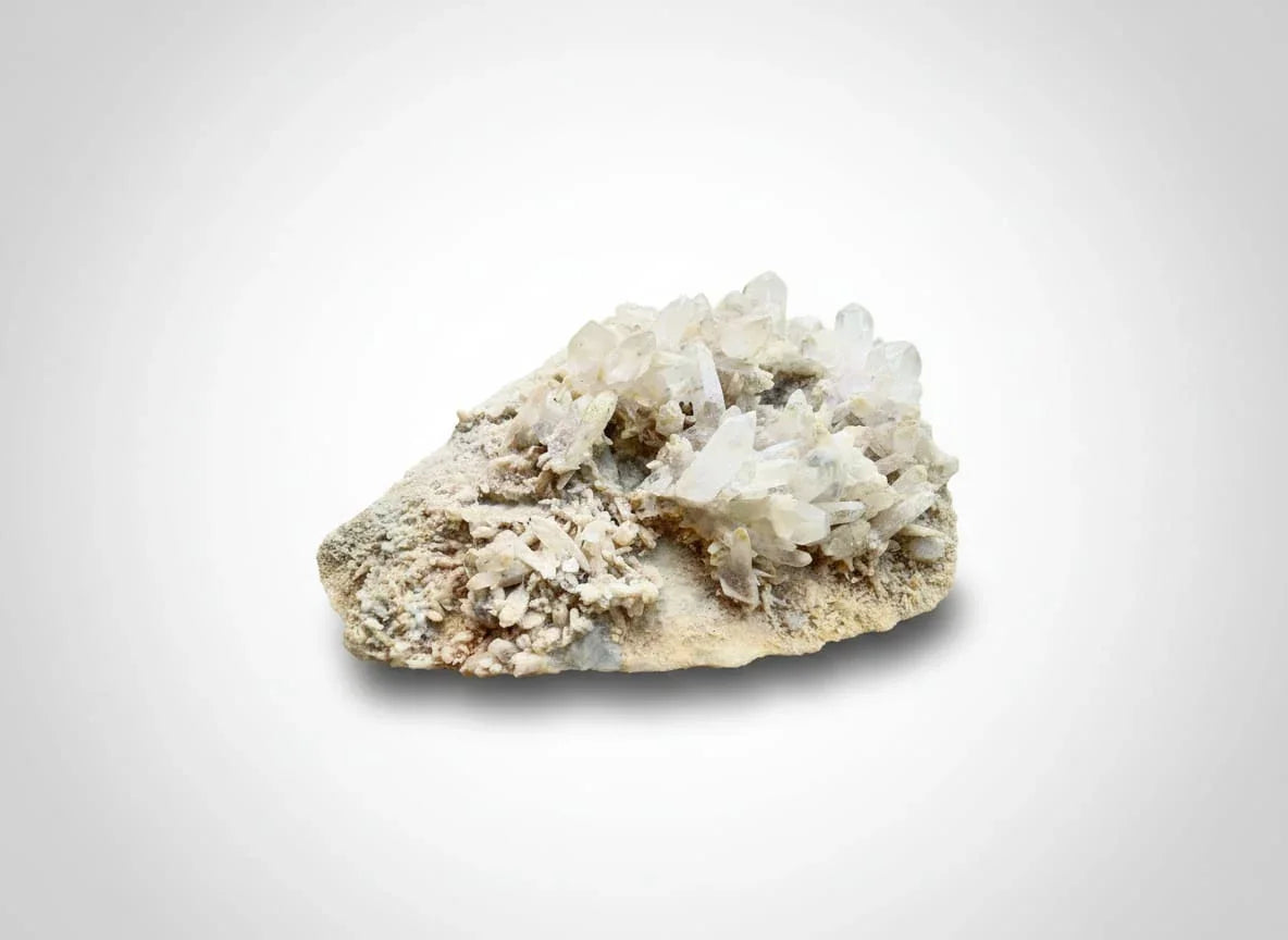 Natural Clear Quartz Crystal Cluster on Matrix – AAA Grade Raw Mineral Specimen