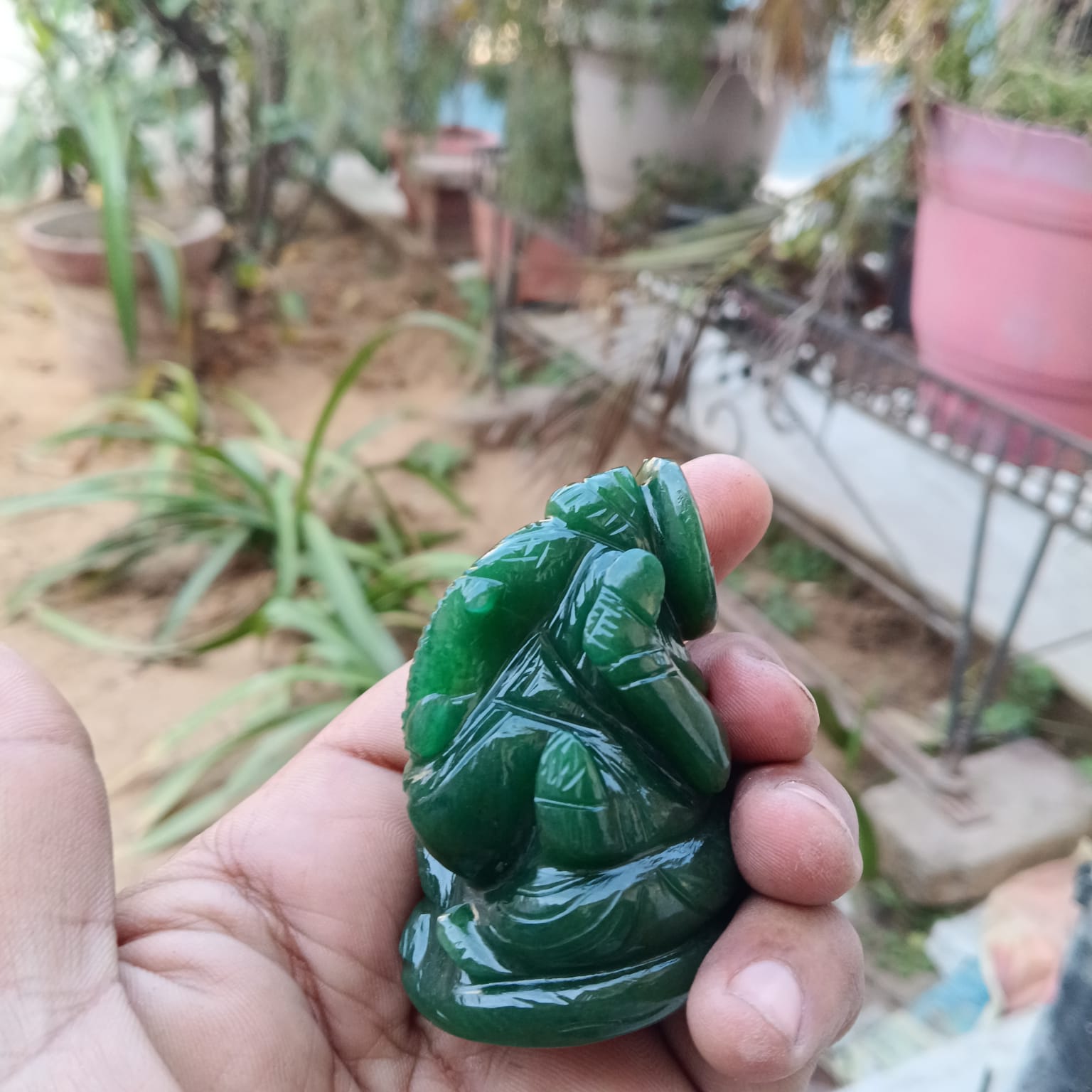 Green Aventurine Ganesh Statue – Hand Carved | 2–2.5 Inch | Approx. 200g - ART AKASHA STUDIO