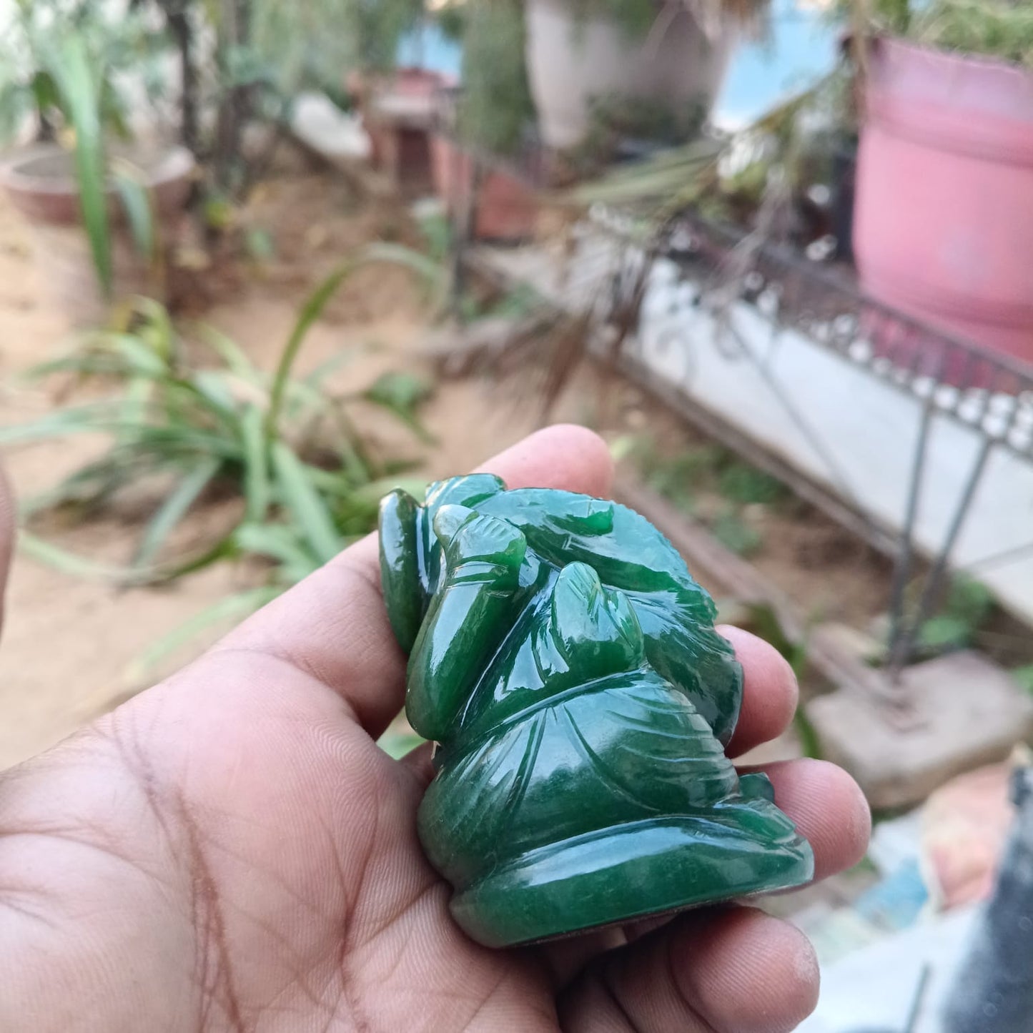 Green Aventurine Ganesh Statue – Hand Carved | 2–2.5 Inch | Approx. 200g - ART AKASHA STUDIO