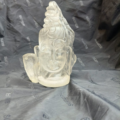 Natural Clear Quartz Shiva Statue – 90% Clear Crystal | 5.5 Inch | 718g - ART AKASHA STUDIO