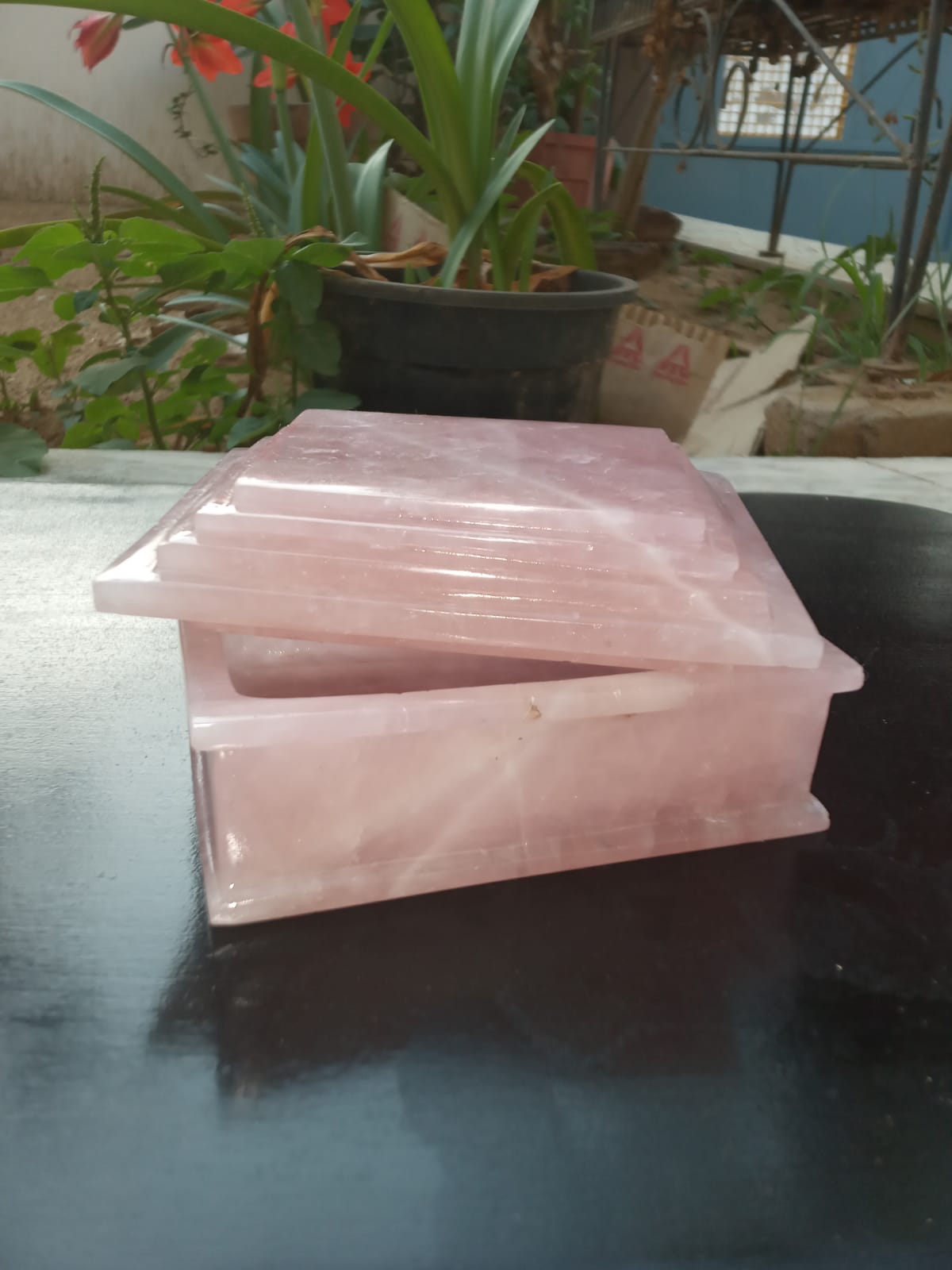 Premium Rose Quartz Mughal Jewellery Box – Handcrafted Natural Gemstone Storage Box for Rings & Luxury Gifting