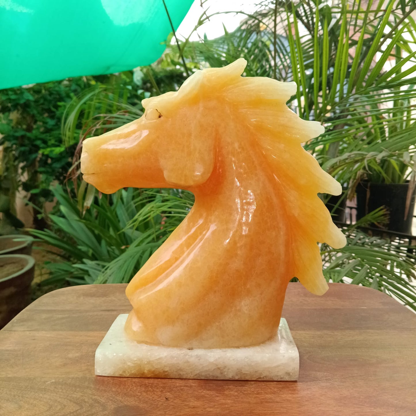 Natural Yellow Calcite Horse Head Sculpture | Handcrafted Gemstone Décor | 3 kg | Sahaj Hast