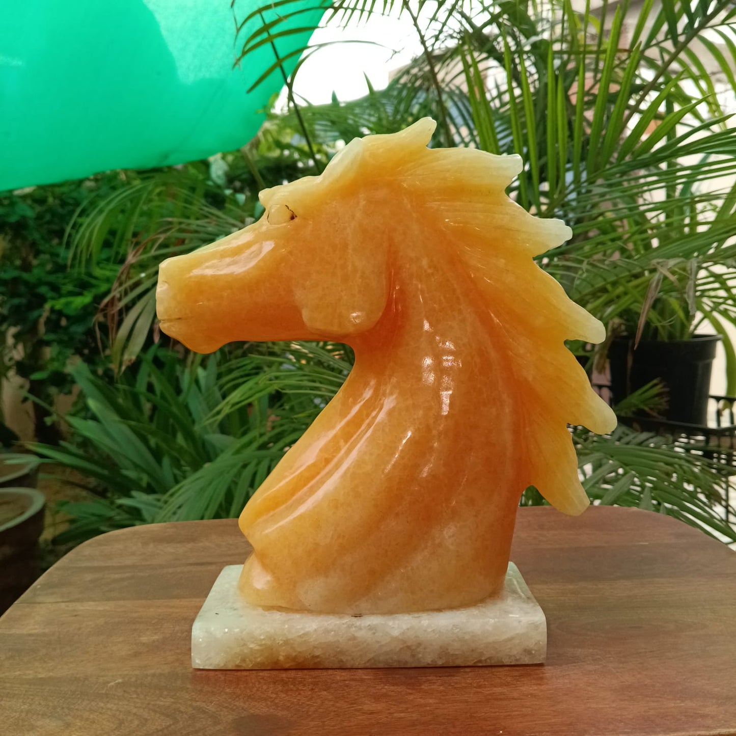 Natural Yellow Calcite Horse Head Sculpture | Handcrafted Gemstone Décor | 3 kg | Sahaj Hast