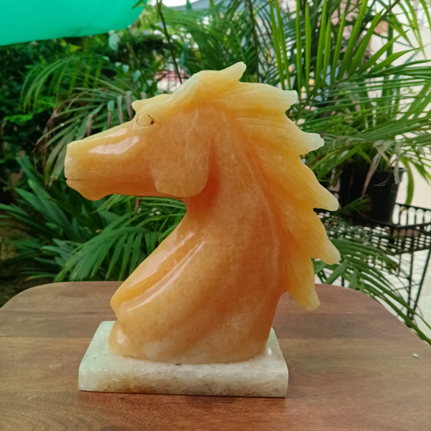 Natural Yellow Calcite Horse Head Sculpture | Handcrafted Gemstone Décor | 3 kg | Sahaj Hast
