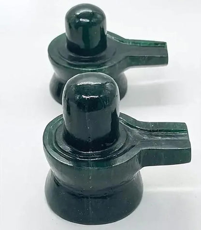 SahajHast Handcrafted Natural Margaj Stone Shivling – Green Aventurine / Emerald Stone - ART AKASHA STUDIO