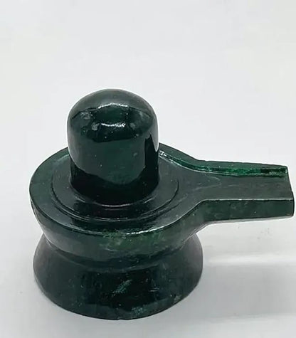 SahajHast Handcrafted Natural Margaj Stone Shivling – Green Aventurine / Emerald Stone - ART AKASHA STUDIO