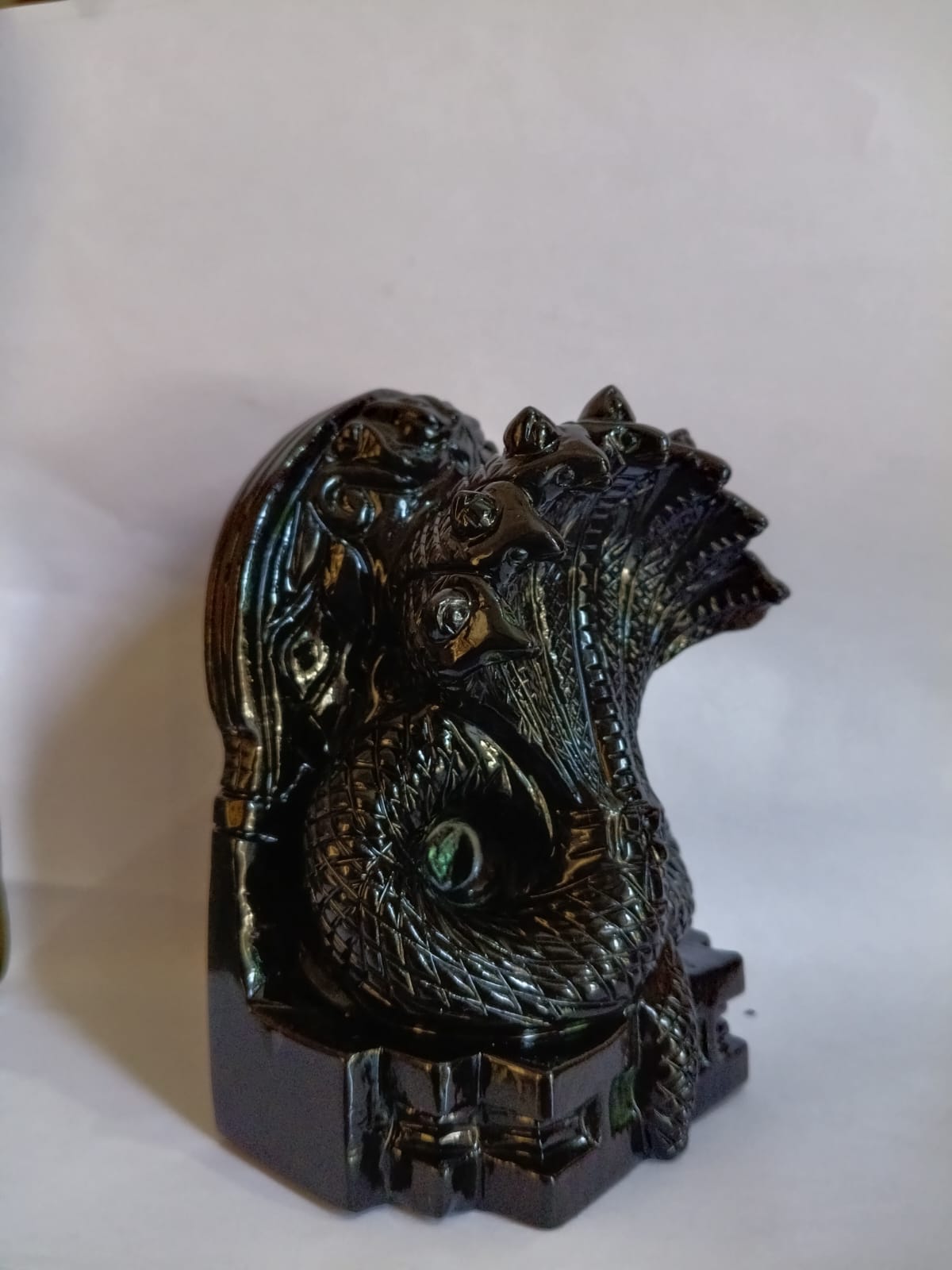Sahajhast Naag Dev Black Occidien Gemstone – Handmade Power and Spiritual Energy - ART AKASHA STUDIO