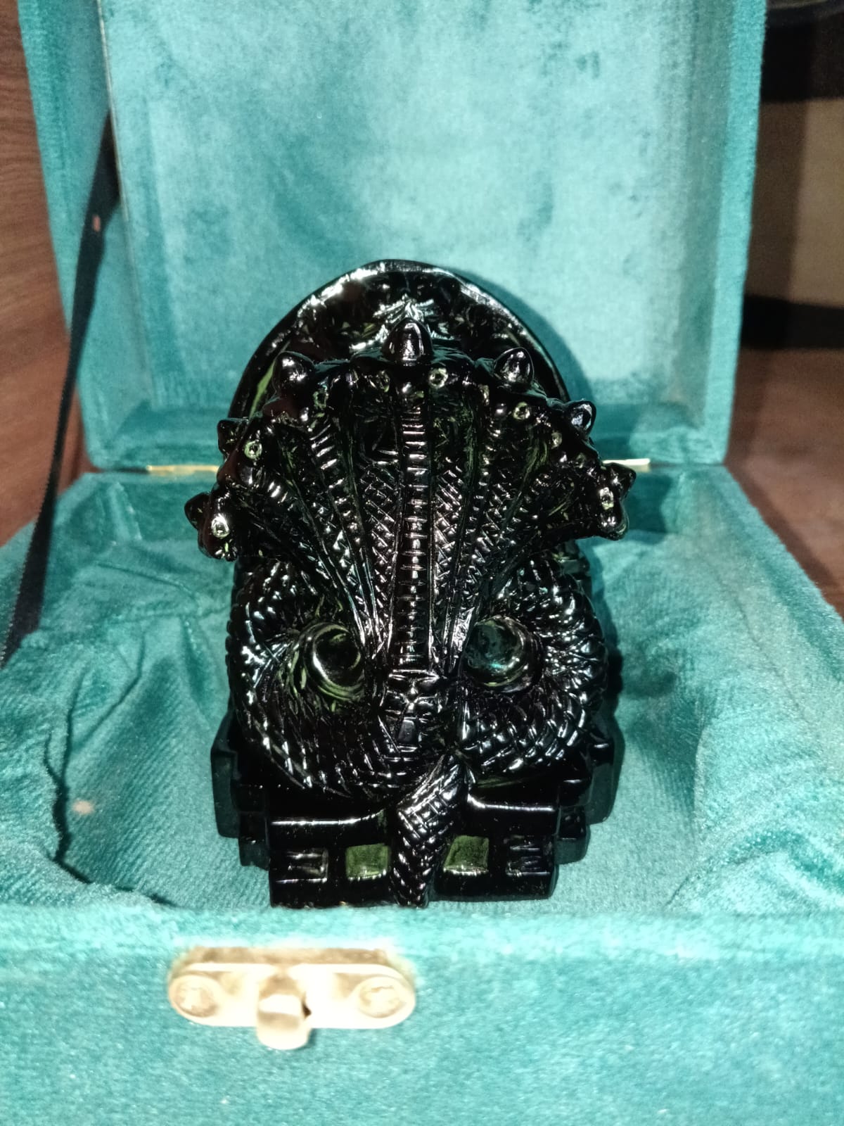 Sahajhast Naag Dev Black Occidien Gemstone – Handmade Power and Spiritual Energy - ART AKASHA STUDIO