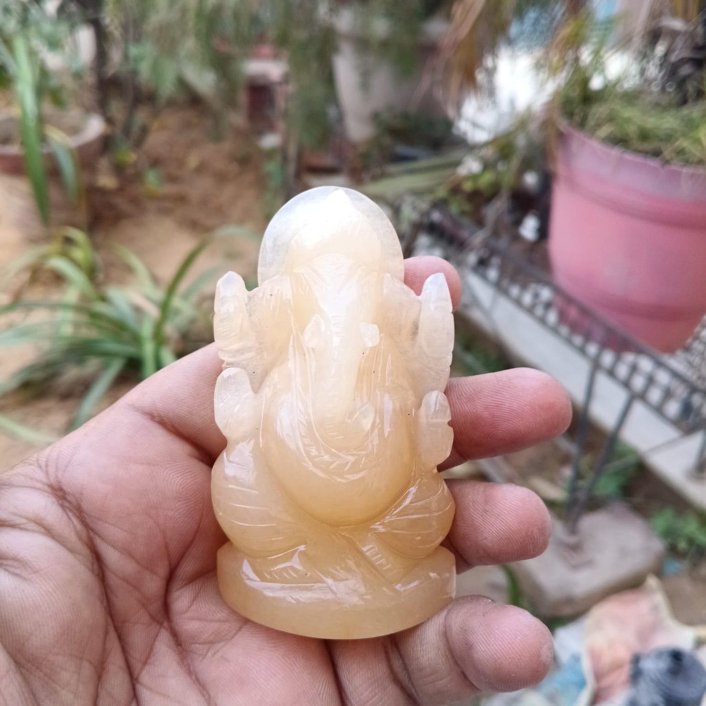 Yellow Aventurine Stone Religious Idol – Lord Ganesha (2–2.5 Inch) - ART AKASHA STUDIO