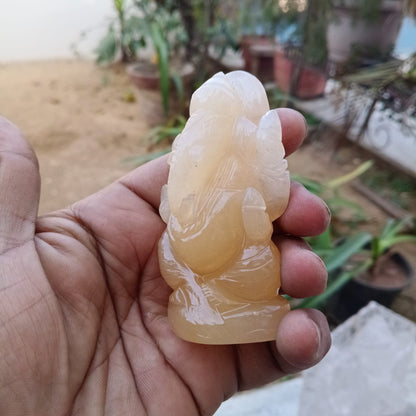 Yellow Aventurine Stone Religious Idol – Lord Ganesha (2–2.5 Inch) - ART AKASHA STUDIO