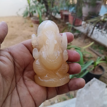 Yellow Aventurine Stone Religious Idol – Lord Ganesha (2–2.5 Inch) - ART AKASHA STUDIO