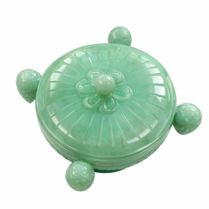 Large Green Jade Mughal Bowl with Lid – Handcrafted Natural Gemstone Decorative Crockery for Luxury Décor & Gifting - ART AKASHA STUDIO