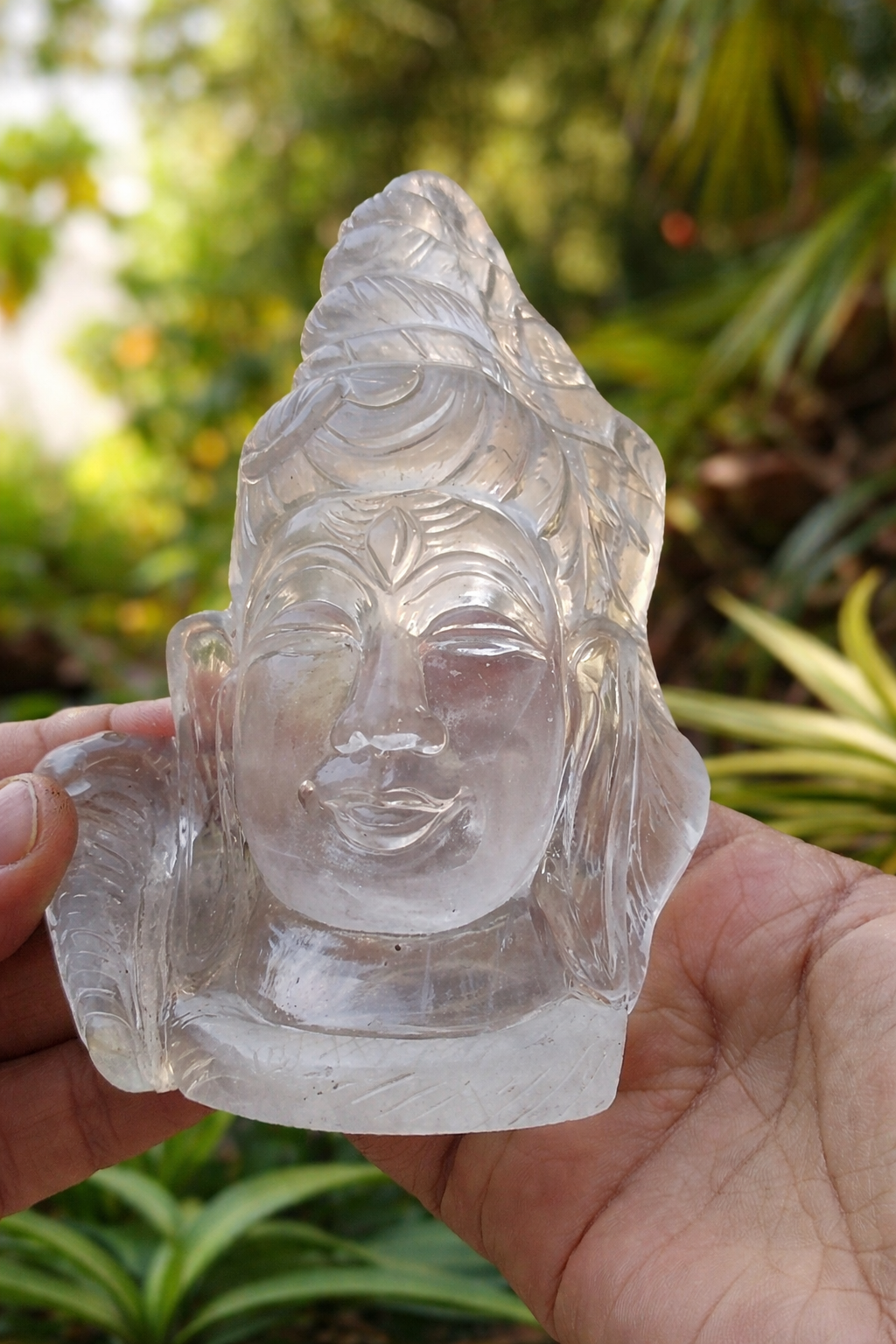Natural Clear Quartz Shiva Statue – 90% Clear Crystal | 5.5 Inch | 718g - ART AKASHA STUDIO