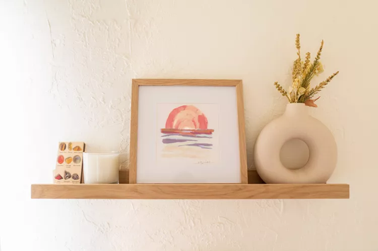 Floating Wood Shelves 24"x6" with Hidden Brackets - Single Piece