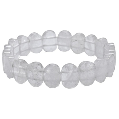 Sahaj Hast Clear Quartz Faceted Oval Bracelet – Healing Gemstone Jewelry - ART AKASHA STUDIO